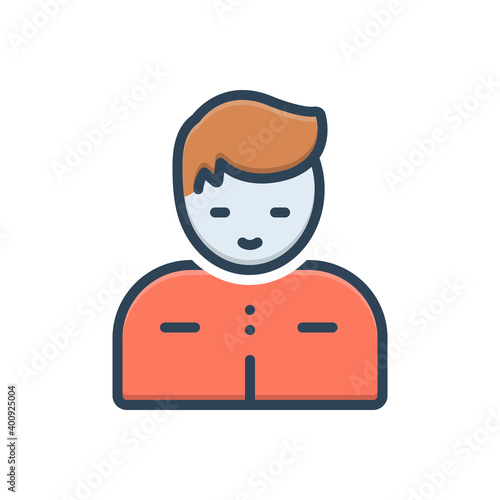 Color illustration icon for teen