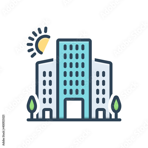 Color illustration icon for urban