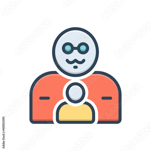 Color illustration icon for father