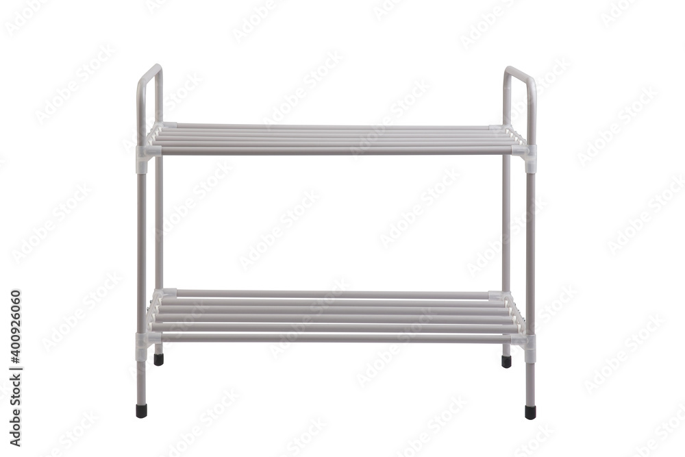 Gray metal racks isolated on white Gray metal racks isolated on white