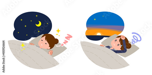 flat type Bun hair mom_lack of sleep