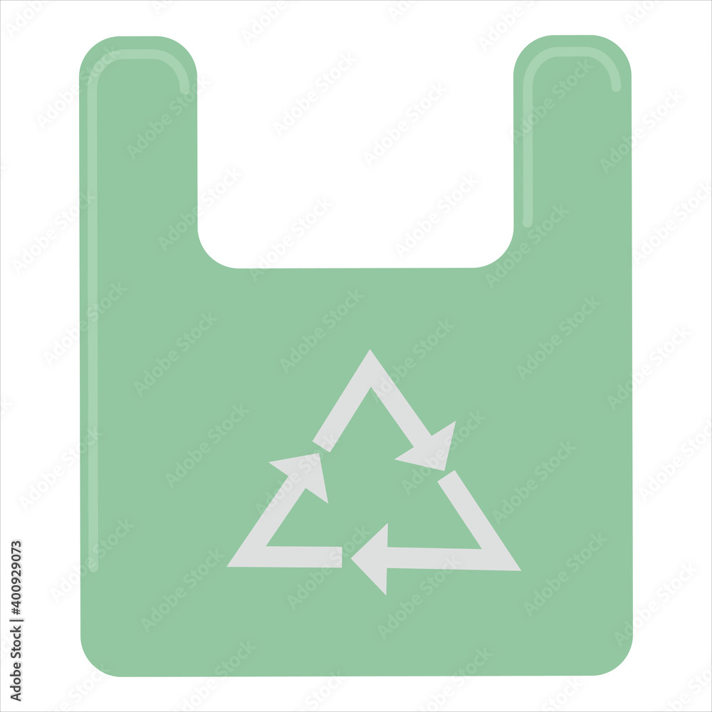 green eco friendly shopping bag, vector icon in flat style, ecology, concept green eco friendly shopping bag, vector icon in flat style, ecology, concept