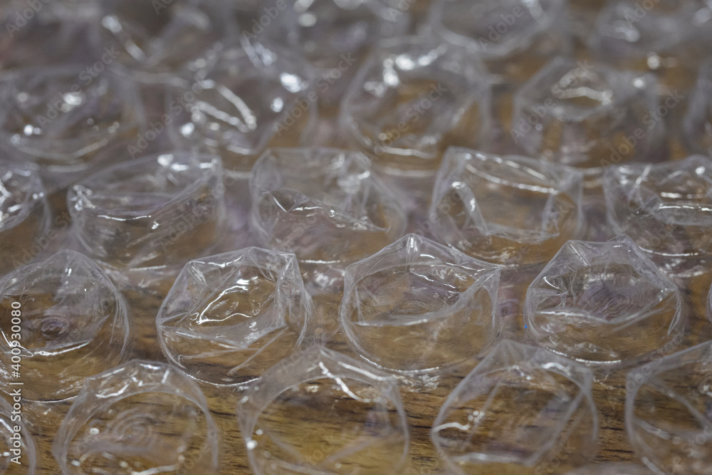 Detail of protective bubble wrap. Detail of protective bubble wrap.