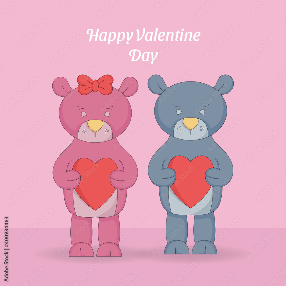 Fototapeta premium Valentine's day vector design concept