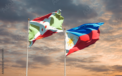 Flags of Philippines and Burundi.