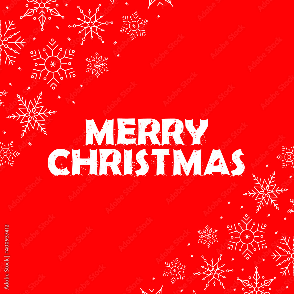 Merry Christmas Greeting with Snow Typography Vector Greeting Illustration Design can be used for social media post Printable on T-shirt Sticker Poster banner Holiday season