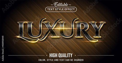 Editable text style effect - Luxury with Gold and Black text style theme.