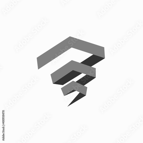 Hurricane logo with geometric concept