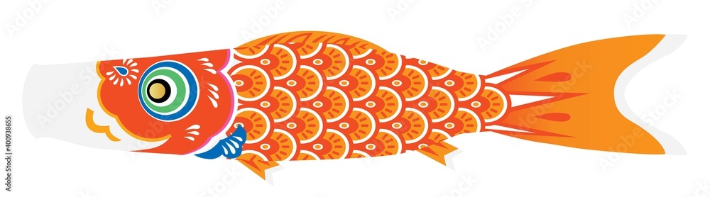 オレンジ色の鯉のぼりのイラスト Stock Vector Adobe Stock