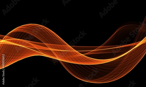 Abstract orange wave on a black background 