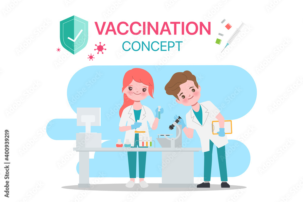 Professor doctor doing research and analysis in medical science laboratory. Vaccination concept. Professor doctor doing research and analysis in medical science laboratory. Vaccination concept.