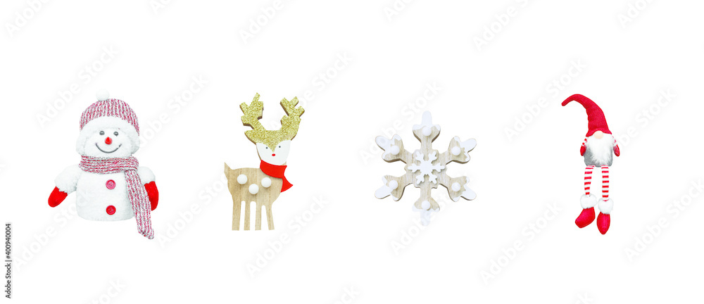 Christmas. Symbols of the new year. Santa Claus, elk, snowflake, snowman. Christmas toys. isolated on a white background. Christmas. Symbols of the new year. Santa Claus, elk, snowflake, snowman. Christmas toys. isolated on a white background.