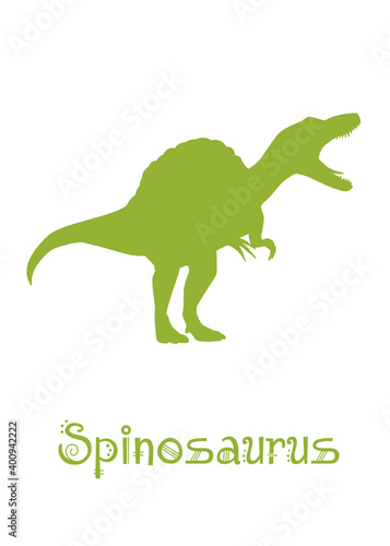 Spinosaurus Dinosaur Vector illustration silhouette. green dinosaurs  kids dinosaur name prints green  boys bedroom wall art  dino room  kids dinosaur posters.