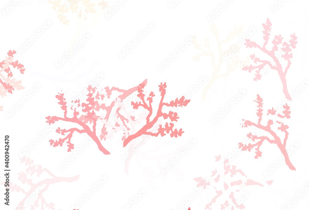 Light Red vector abstract pattern with sakura.