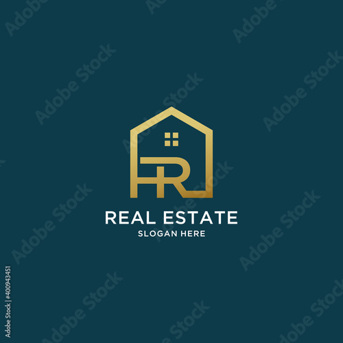 Letter hr home logo for real estate