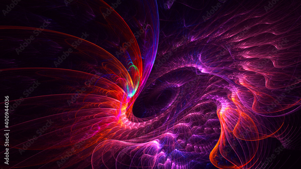 Obraz premium 3D rendering abstract multicolor fractal light background
