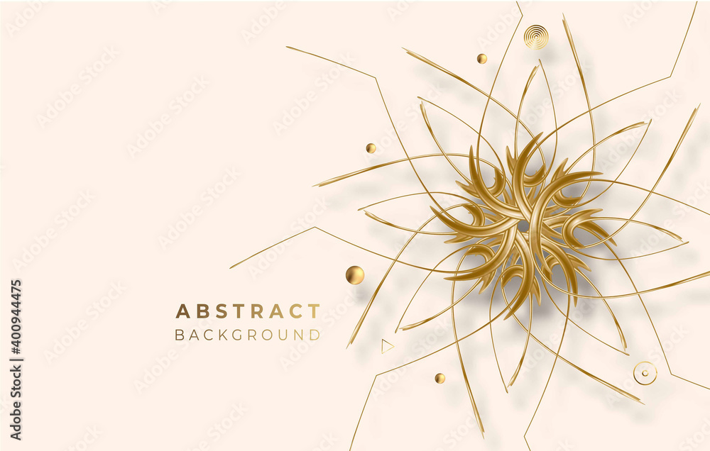 Abstract Golden glowing shiny Circle lines effect vector background. Use for modern design, cover, poster, template, brochure, decorated, flyer, banner.