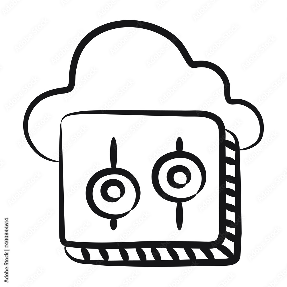 Obraz premium Doodle icon of cloud preferences in modern editable design 