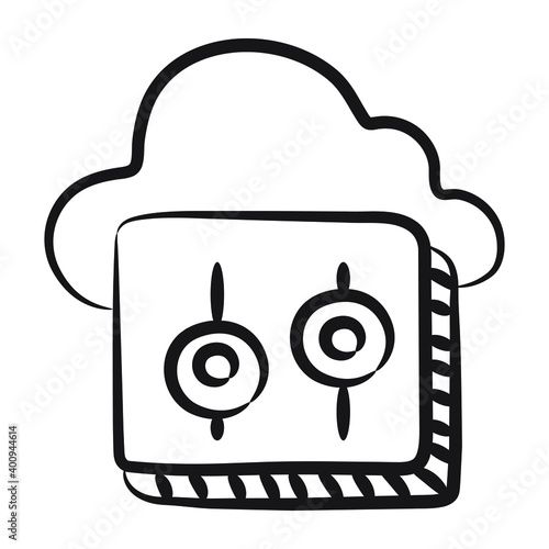 
Doodle icon of cloud preferences in modern editable design
