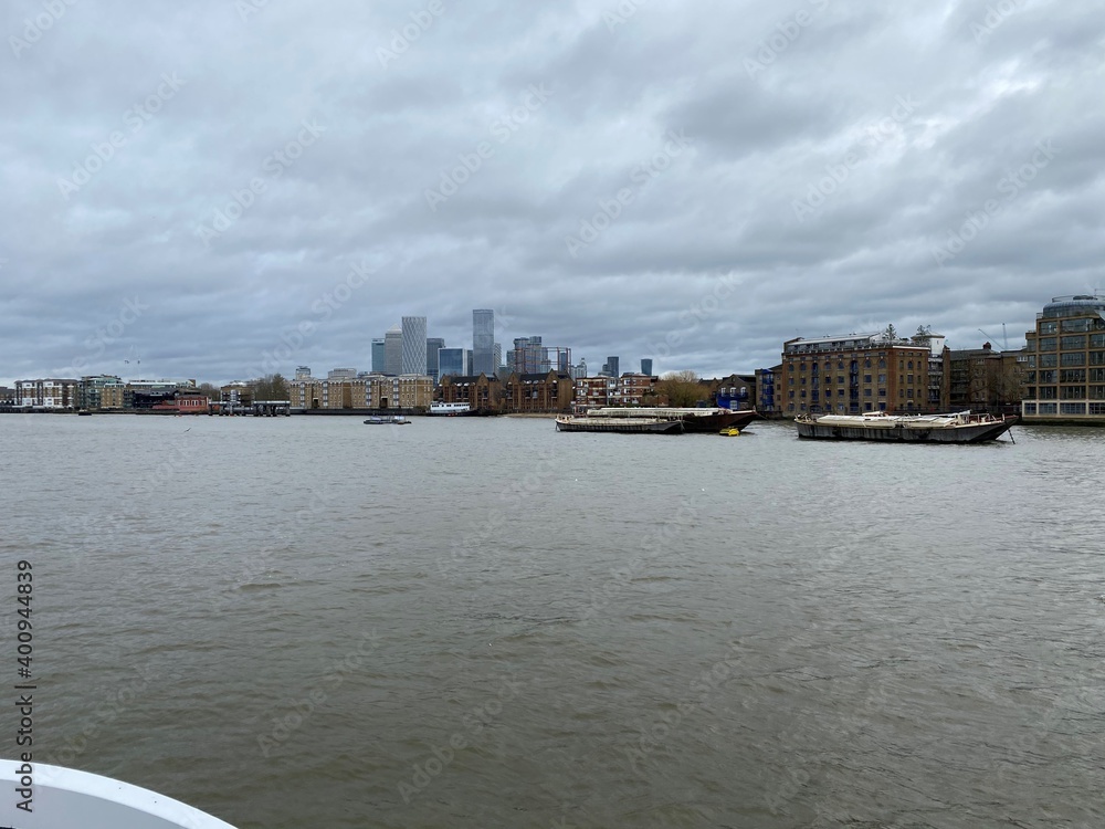 A view of London from the River Thames