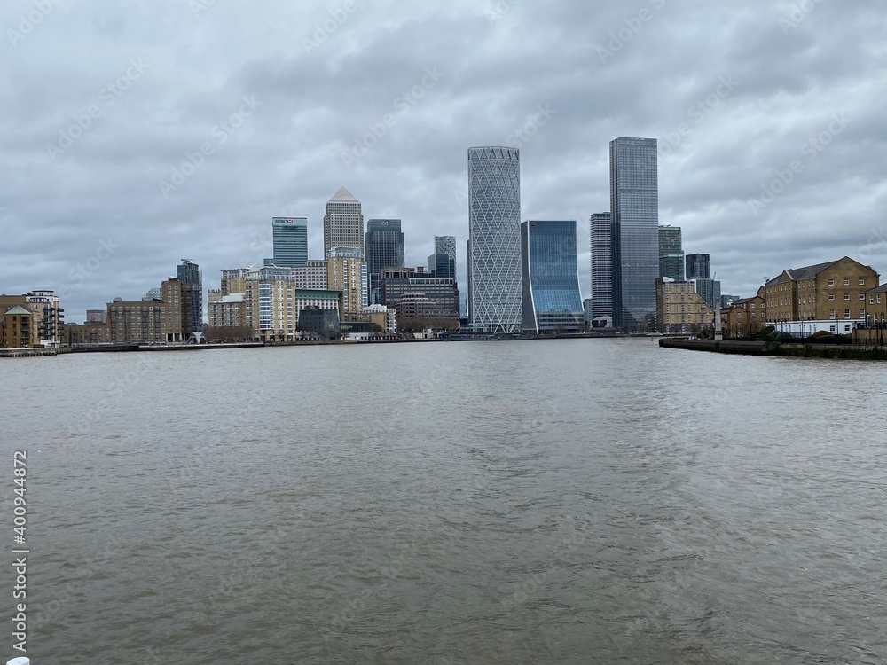 A view of London from the River Thames