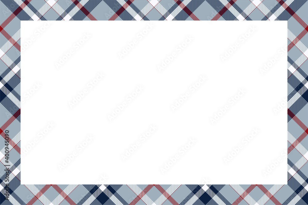 Obraz premium Vintage frame vector. Scottish border pattern retro style. Tartan plaid ornament.