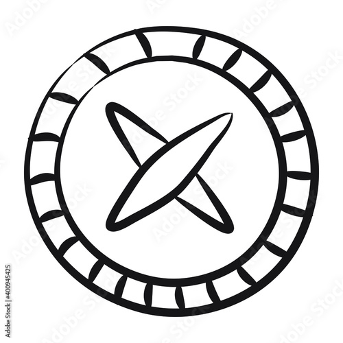 
Compass gadget in doodle vector
