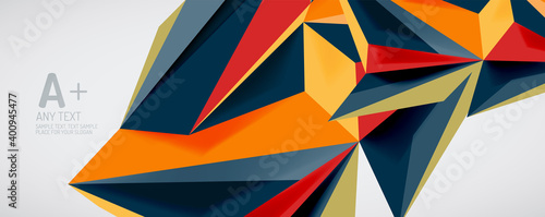 Wallpaper Mural Vector triangle geometric backgrounds. Low poly 3d shape on light backdrop. Vector illustration for covers, banners, flyers and posters and other designs Torontodigital.ca