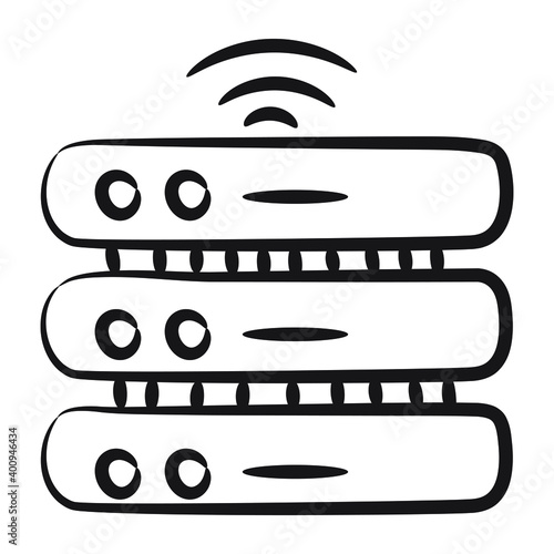 
Linear design of smart dataserver icon, use it commercially 

