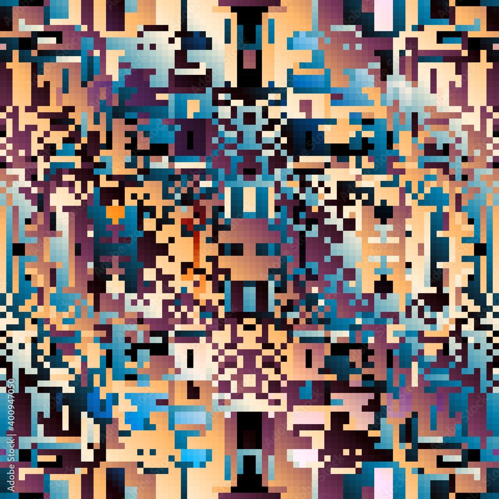 Fototapeta premium Abstract geometric pattern in low poly style. Pixel art style. Vector image.