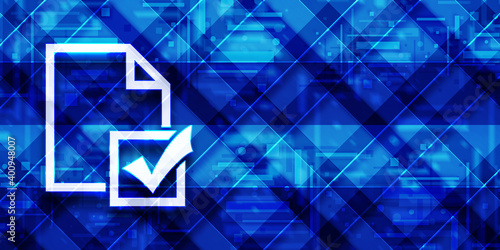 Survey icon modern glassy blue banner background pattern illustration