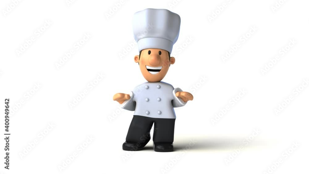 Fun 3D cartoon chef doing a presentation Fun 3D cartoon chef doing a presentation