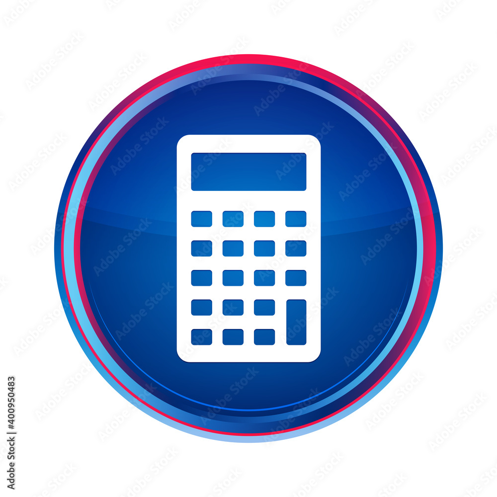 Calculator icon silky blue round button aqua design illustration Calculator icon silky blue round button aqua design illustration