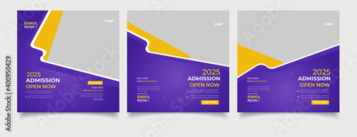 School education admission social media post and web banner template