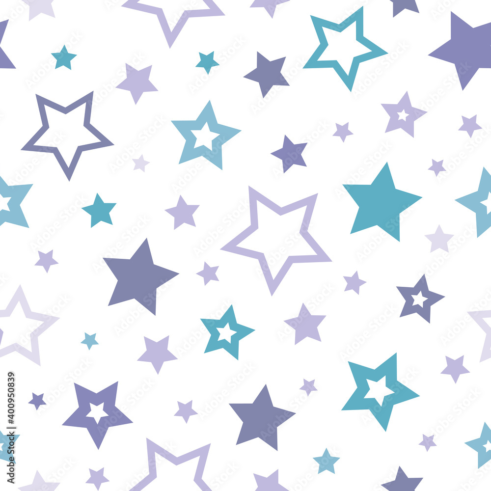 Seamless abstract pattern with little tiny stars of blue and purple colors on white background. Seamless abstract pattern with little tiny stars of blue and purple colors on white background.