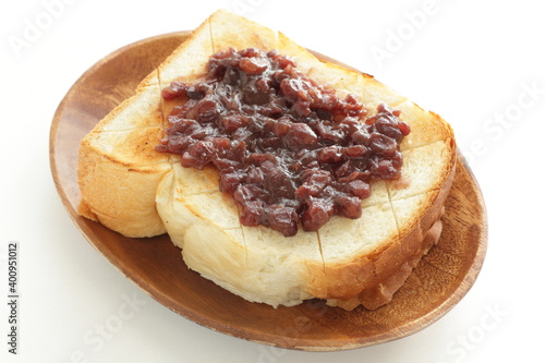Japanese food, red bean paste on toasted for Nagoya prefecture regional cafe food