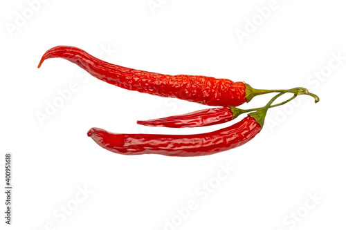 Red chilli pepper isolated on a white background. Food, paprika.
