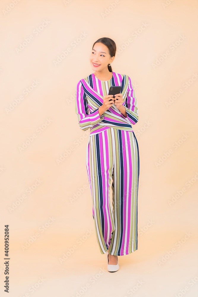 Portrait beautiful young asian woman use smart mobile phone Portrait beautiful young asian woman use smart mobile phone