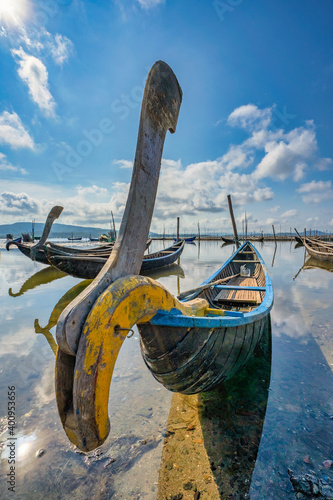Traditional boats at O Loan lagoon, Phu Yen, Vietnam