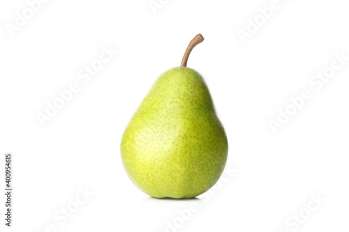 Fresh green pear isolated on white background