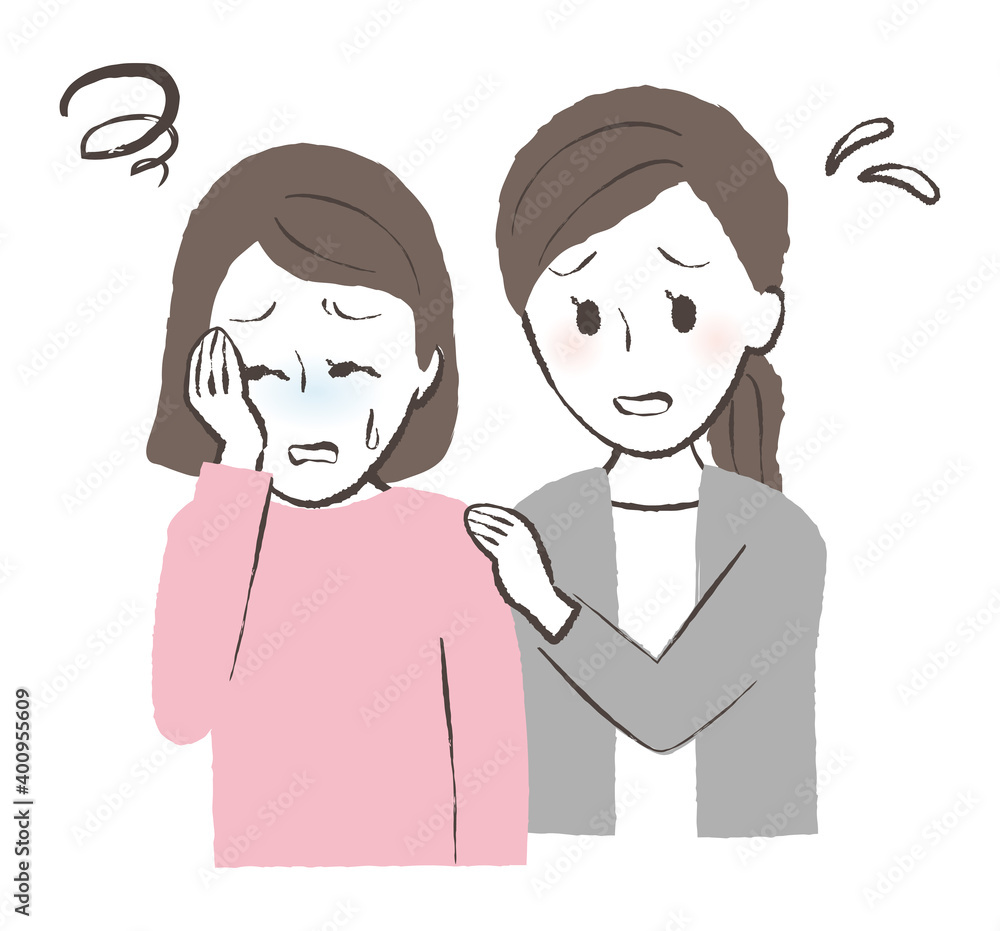 illustration of a lady feeling sick illustration of a lady feeling sick