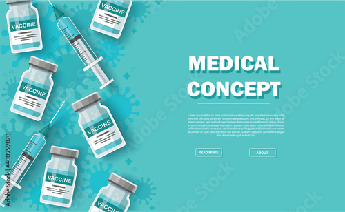 vaccine background. Vaccination concept. Health care and protection. Vector illustration.