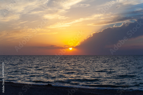 sea, sunset, sun, sky, ocean, water, sunrise, beach, cloud, clouds, nature, landscape, horizon, orange, evening, blue, beautiful, light, dusk, waves, coast, reflection, summer, dawn, red