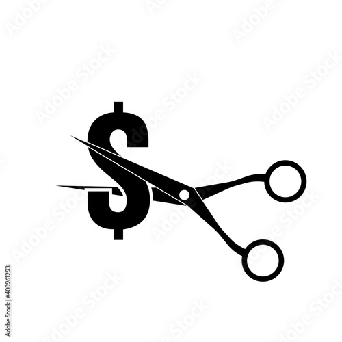 Price cutting icon  cost reduction or cut price icon concept. Fototapeta