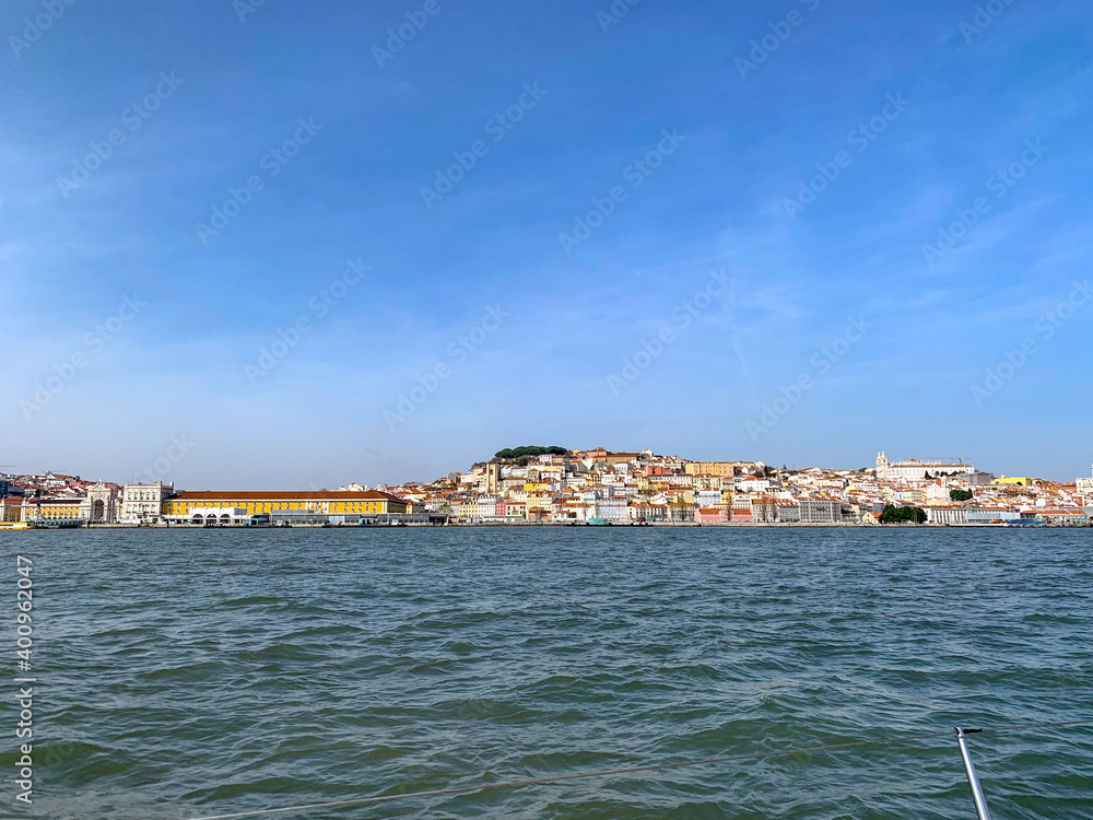 Sailing on river Tagus (Tejo), Lisbon, Portugal