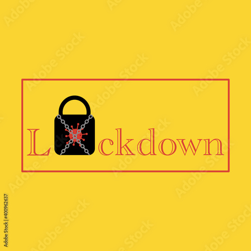 Coronavirus lockdown banner or logo. Method for prevent the infection from spreading