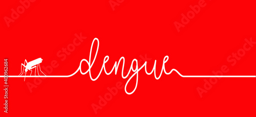 Stop dengue. Caution, warning mosquitos drinking blood. World dengue day. Flat vector signaling. Insect bite, blood infection ( illness ). Spread of malaria mosquito, dengue or zika virus fever alert.