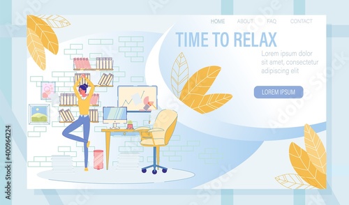 Yoga Exercising at Workplace Landing Page Design