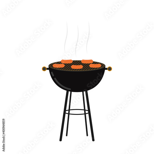 Sausage on a Grille vector.