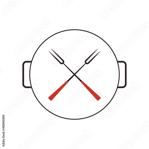 Fork logo design. Fork symbol vector.